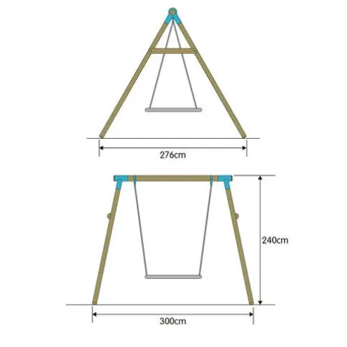 TP Knightswood Double Wooden Giant Nest Swing Set
