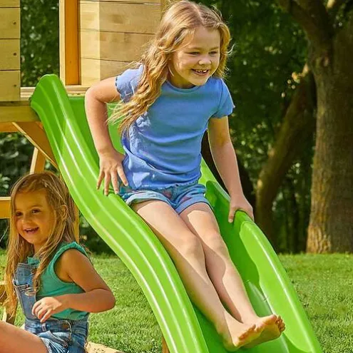 TP Wooden Playhouse with Slide and Climbing Wall