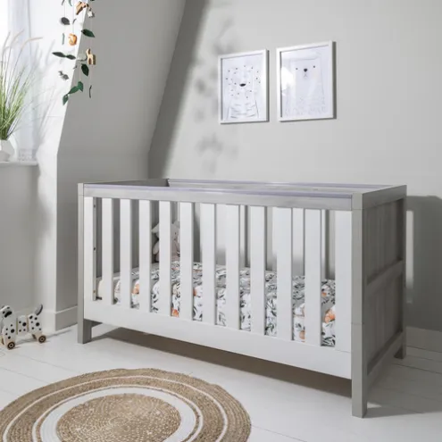 Tutti Bambini Grey Cot Bed with Chest Changer Modena