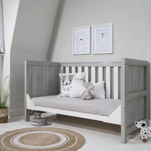 Tutti Bambini Grey Cot Bed with Chest Changer Modena