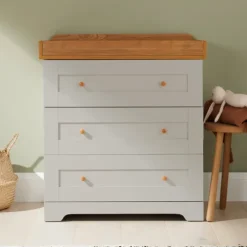 Tutti Bambini Honey Oak Cot Bed Malmo with Chest Changer and Wardrobe Rio