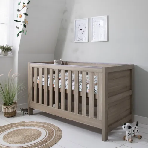 Tutti Bambini Oak Cot Bed with Chest Changer and Wardrobe Modena