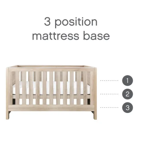 Tutti Bambini Oak 3 in 1 Cot bed Modena