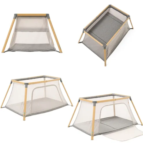Tutti Bambini Oak Travel Cot and Nightshade CoZee Go Day and Night