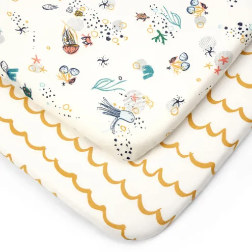 Tutti Bambini Our Planet Bedside Crib Fitted Sheets 2 Pack