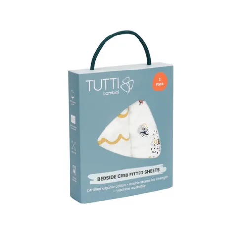 Tutti Bambini Our Planet Bedside Crib Fitted Sheets 2 Pack