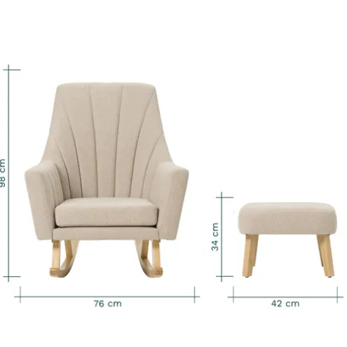 Tutti Bambini Stone Rocking Chair with Foot Stool Jonah