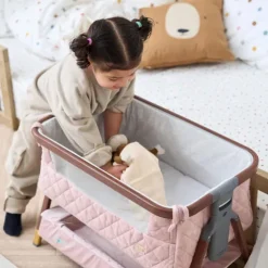 Tutti Bambini Walnut Blush Toy Crib CoZee Luxe Mini Me