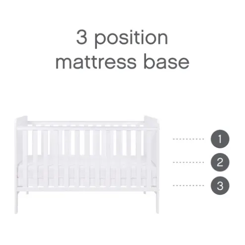 Tutti Bambini White Cot Bed with Chest Changer Rio