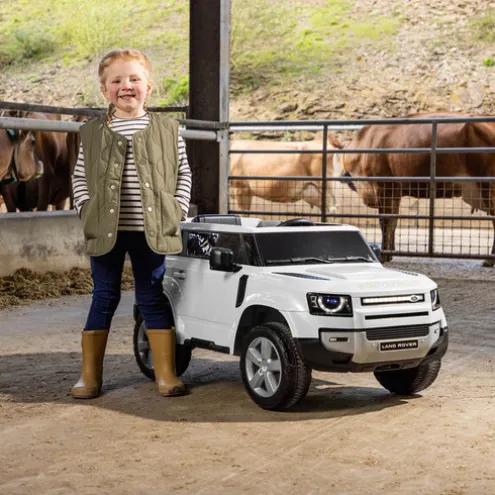 Xootz Land Rover Defender Car Electric Ride On White