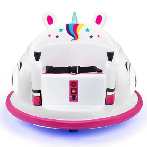 Xootz Unicorn Bumper Car Electric Ride On White